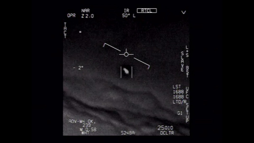 GIMBAL UAP video still released through DVIDS